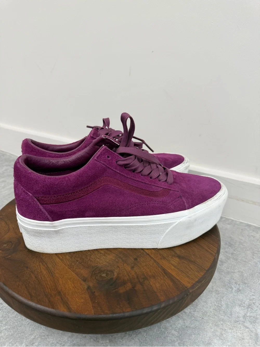 Vans Plum Suede Platform Lace-Up Sneakers